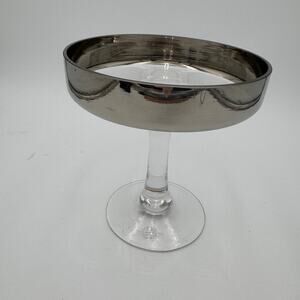 Fitz and Floyd NWT Pedestal Plate Silver Medley Platinum Rim 7" tall